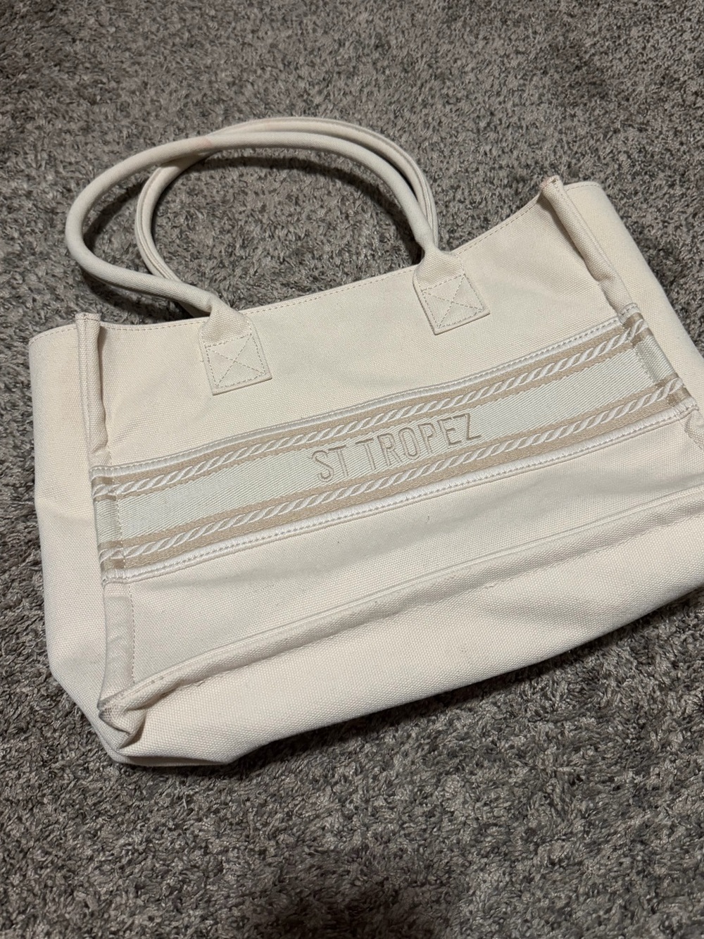 St. Tropez Cream Canvas Tote